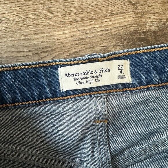 Abercrombie & Fitch Womens Ankle Straight Ultra-High Rise Jeans 27 / 4L Long - Picture 3 of 4